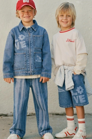 Джинсовые шорты с принтом- Заказать в России