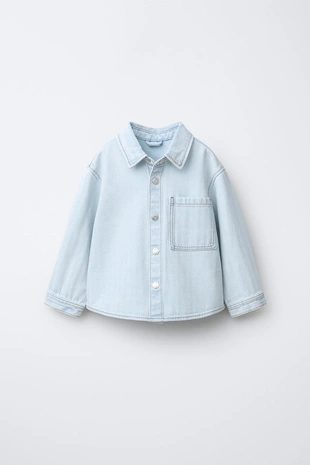 Джинсовая рубашка в рыбий кости- Заказать в России