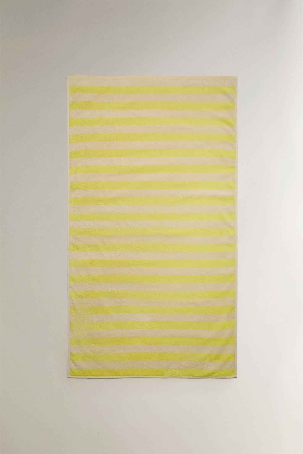 Детское полосатое хлопковое пляжное полотенце