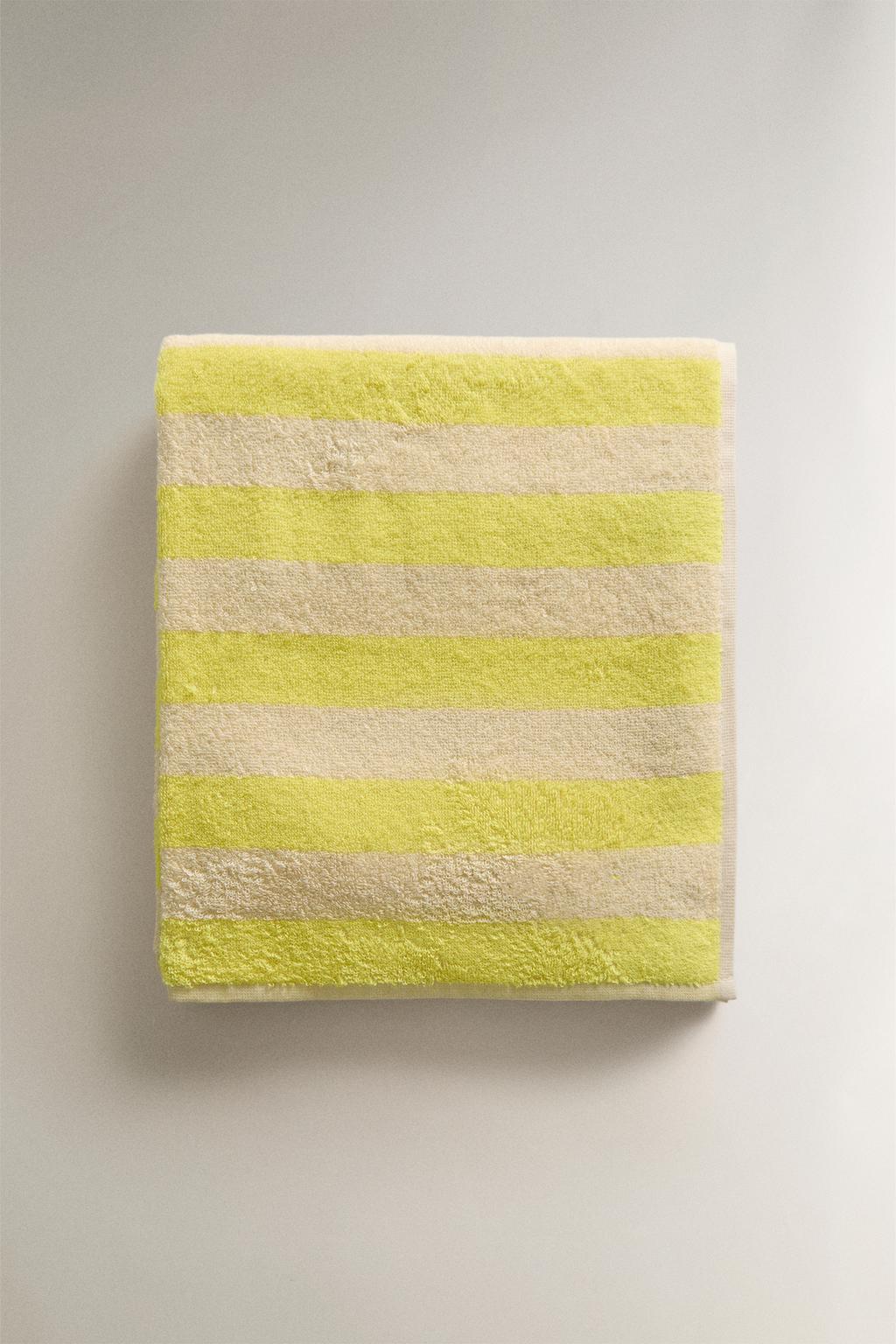 Детское полосатое хлопковое пляжное полотенце