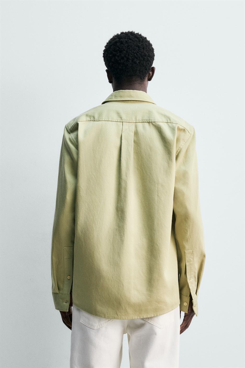 РУБАШКА стандартной посадки ИЗ СТРУЯЩЕГОСЯ ДЕНИМА