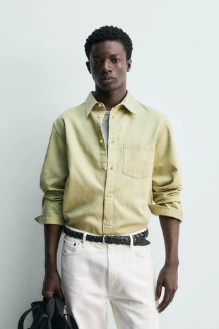 Рубашка стандартной посадки из струящегося денима