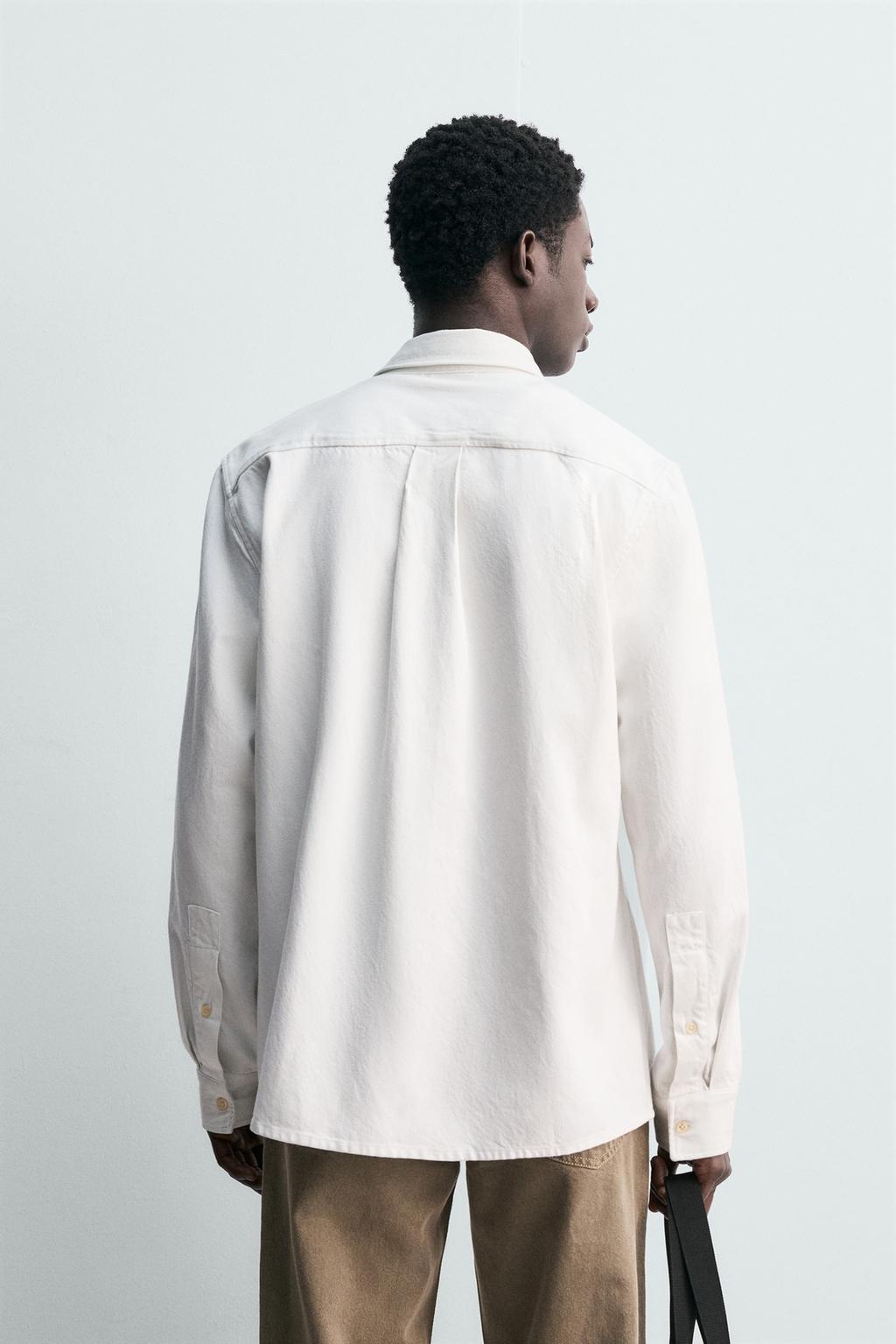 РУБАШКА стандартной посадки ИЗ СТРУЯЩЕГОСЯ ДЕНИМА