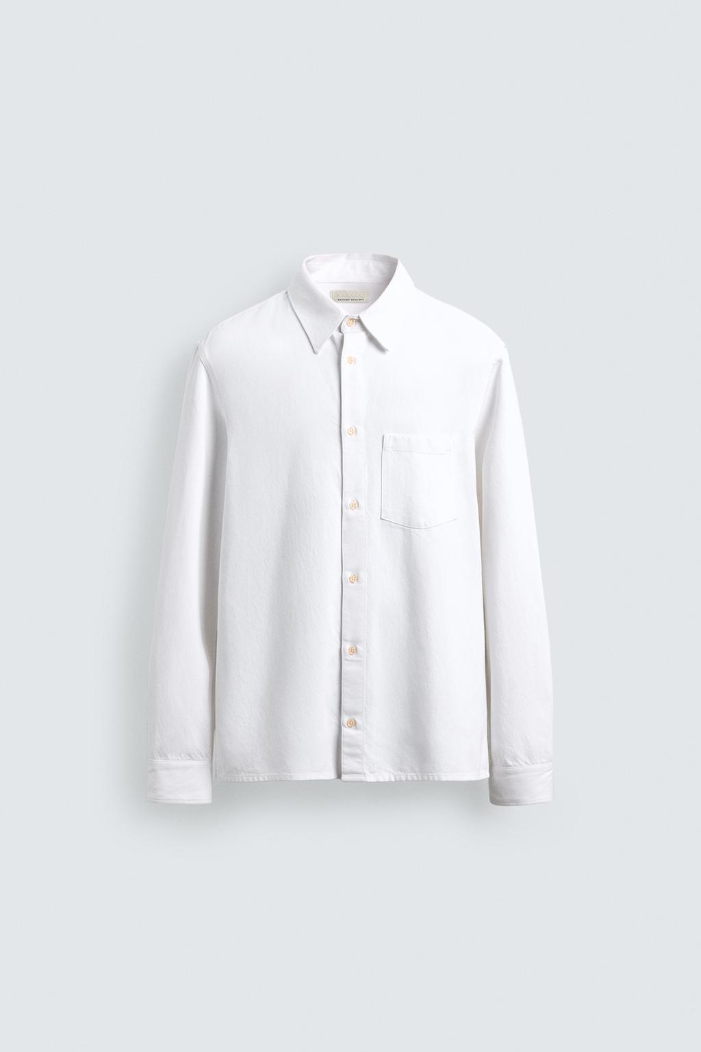 РУБАШКА стандартной посадки ИЗ СТРУЯЩЕГОСЯ ДЕНИМА