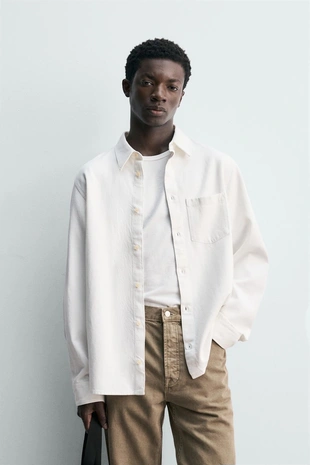 Рубашка стандартной посадки из струящегося денима