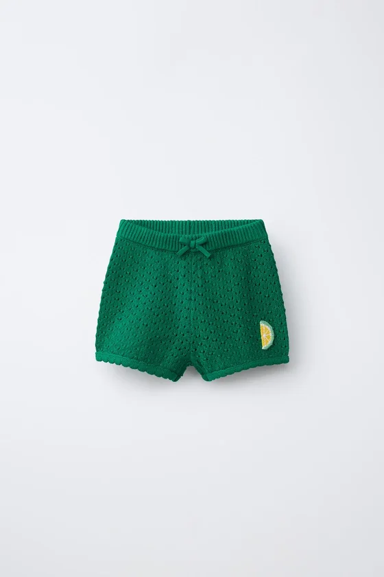 ТРИКОТАЖНЫЕ ШОРТЫ CASA LAWA X ZARA KIDS С ЛИМОНОМ