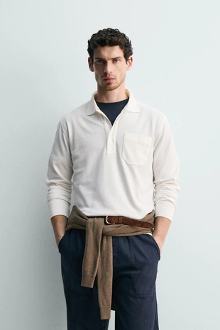 Поло стандартной посадки пике с карманом- Заказать в России