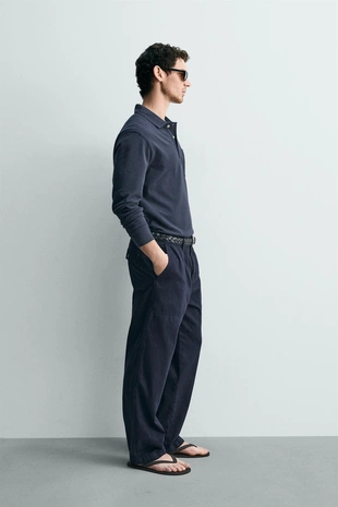 Поло пике стандартной посадки с карманом