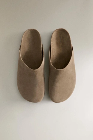 Минималистичные кожаные сабо- Заказать в России