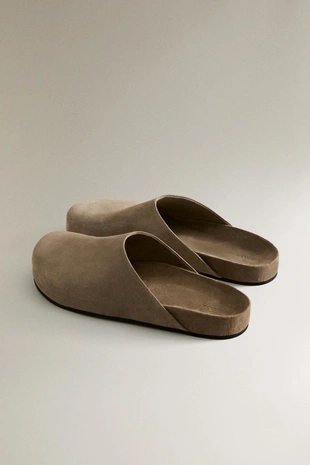 Минималистичные кожаные сабо- Заказать в России