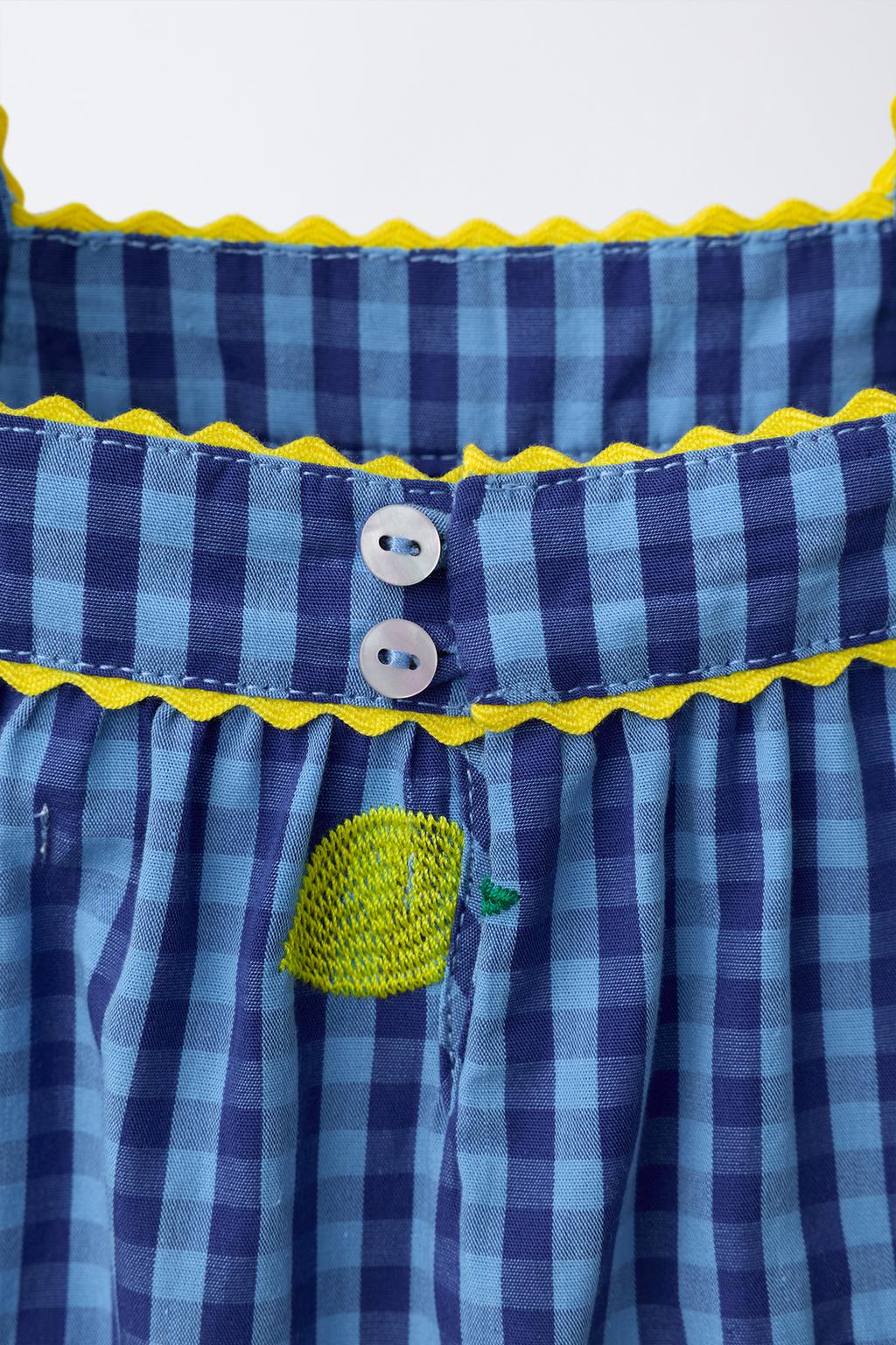 ТОП В КЛЕТКУ ВИШИ С ВЫШИВКОЙ «ЛИМОНЫ» — CASA LAWA X ZARA KIDS