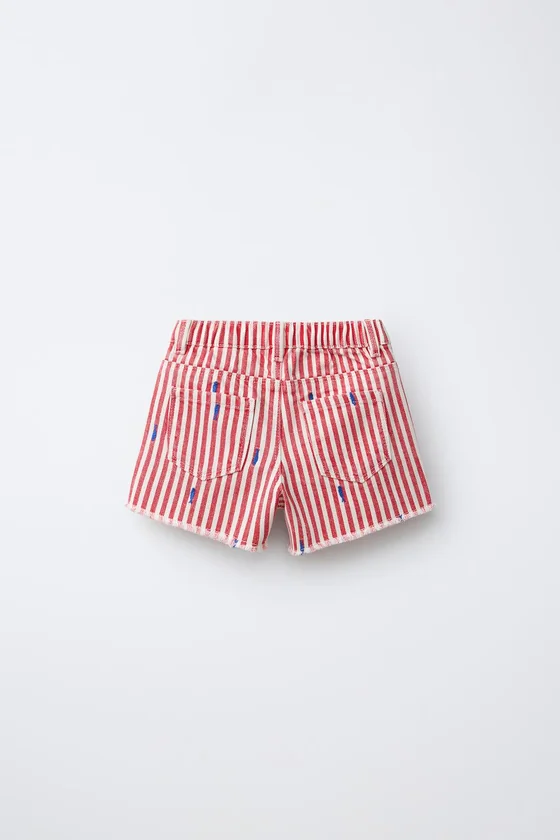 БЕРМУДЫ TS FIT ИЗ САРЖИ С ВЫШИВКОЙ РЫБОК CASA LAWA X ZARA KIDS