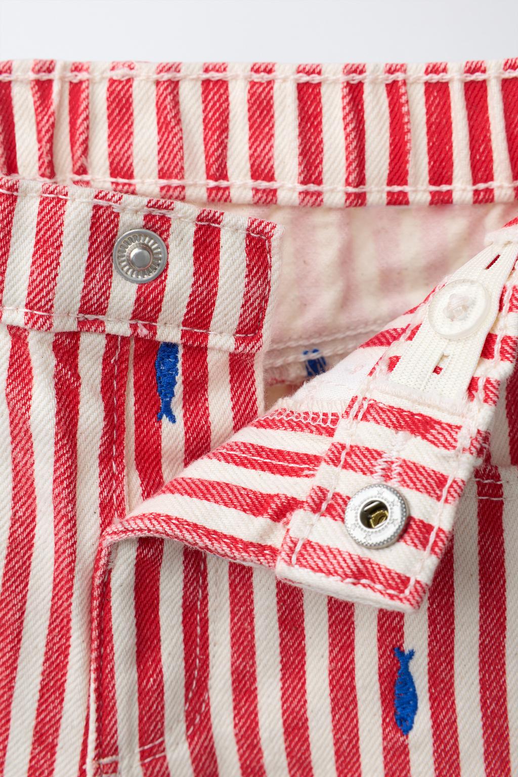 БЕРМУДЫ TS FIT ИЗ САРЖИ С ВЫШИВКОЙ РЫБОК CASA LAWA X ZARA KIDS