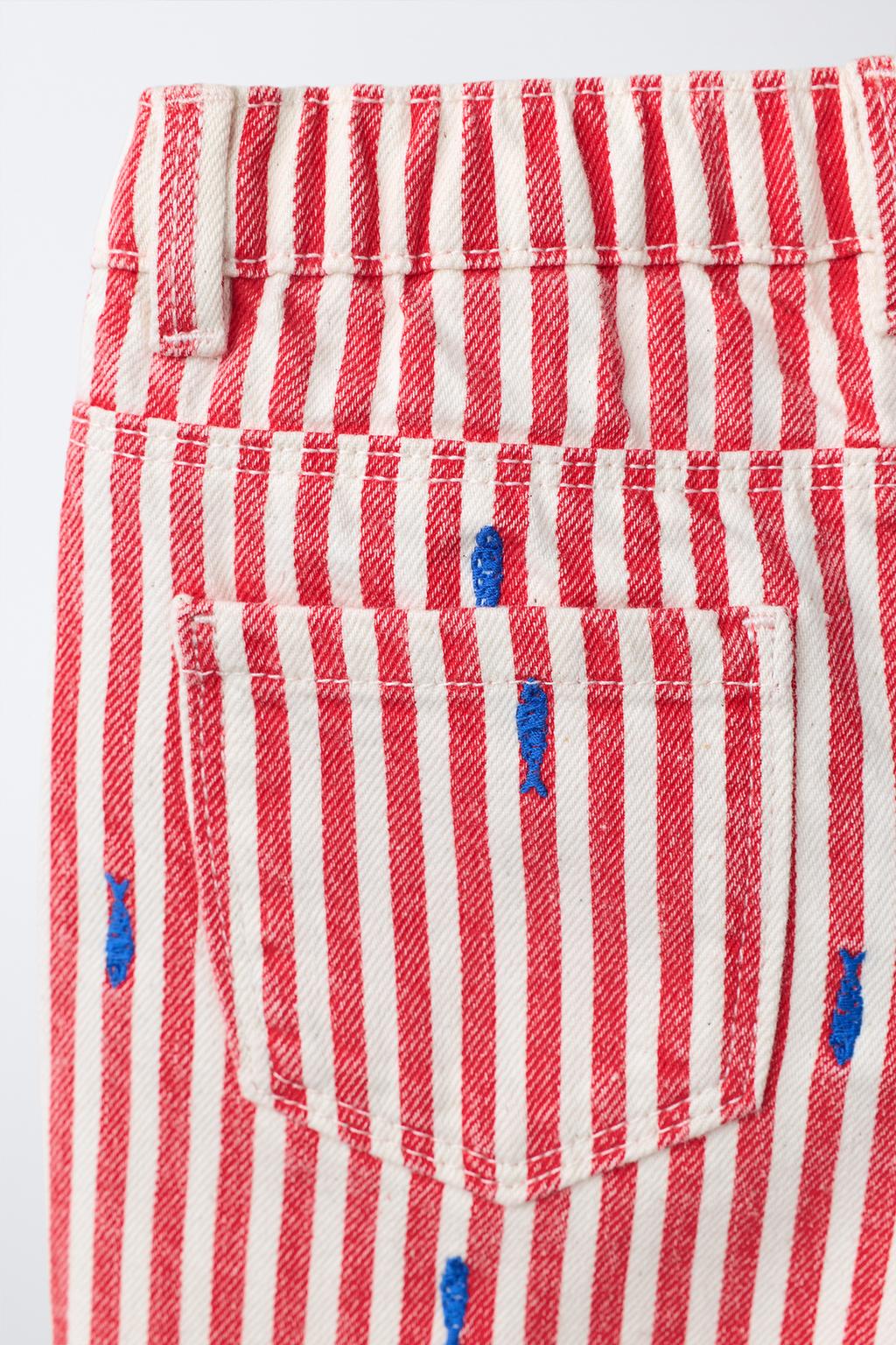 БЕРМУДЫ TS FIT ИЗ САРЖИ С ВЫШИВКОЙ РЫБОК CASA LAWA X ZARA KIDS