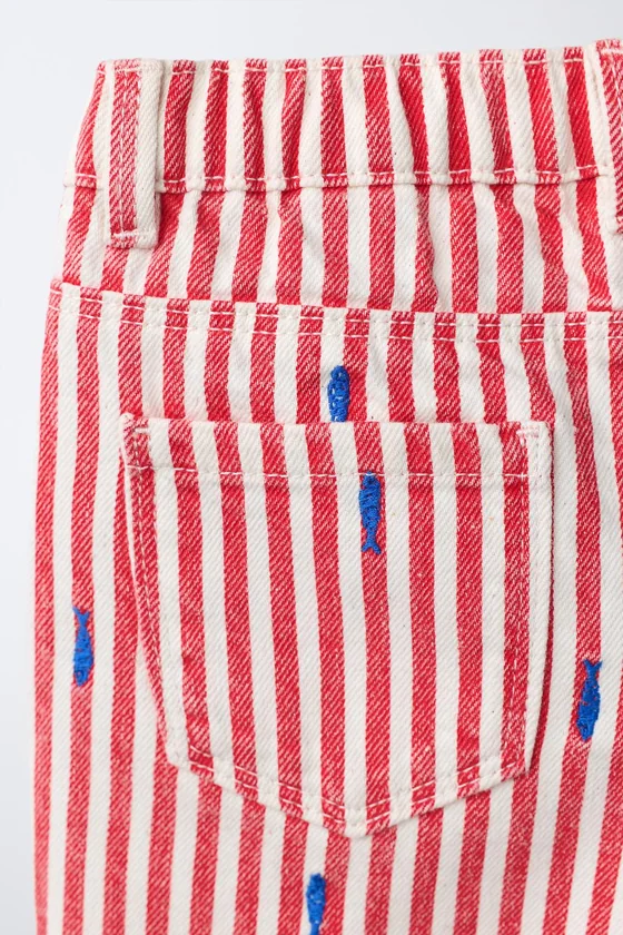 БЕРМУДЫ TS FIT ИЗ САРЖИ С ВЫШИВКОЙ РЫБОК CASA LAWA X ZARA KIDS