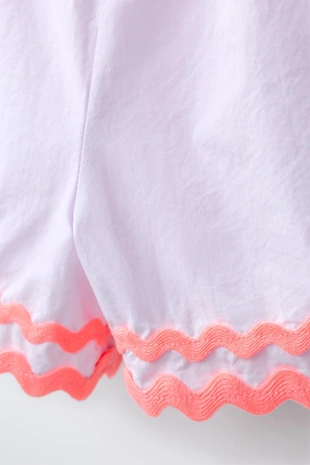 Шорты-бермуды из поплина с контрастным волнистым краем Casa Lawa X Zara Kids