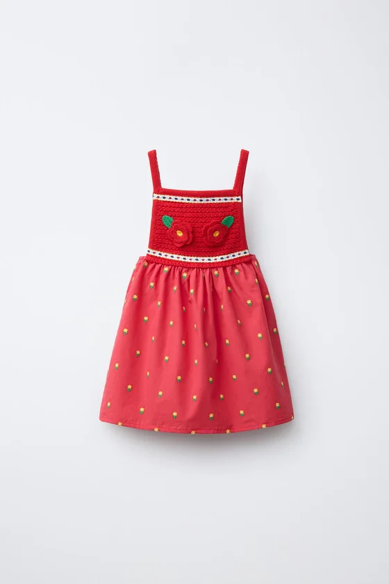 ПЛАТЬЕ С ВЫШИВКОЙ И ЦВЕТОЧНЫМИ ДЕТАЛЯМИ — CASA LAWA X ZARA KIDS