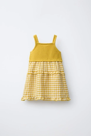 Трикотажное платье в клетку виши с лимонами — Casa Lawa X Zara Kids- Заказать в России