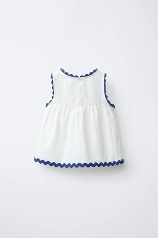 Топ из поплина с волнистым контрастным краем Casa Lawa X Zara Kids