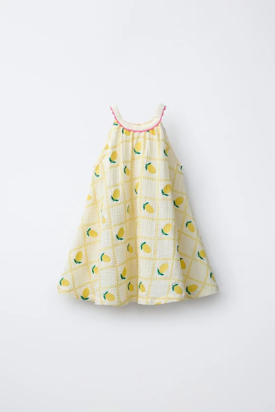 ПЛАТЬЕ С ВЫШИВКОЙ В ВИДЕ ЛИМОНОВ — CASA LAWA X ZARA KIDS