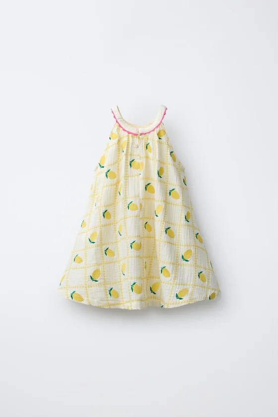 ПЛАТЬЕ С ВЫШИВКОЙ В ВИДЕ ЛИМОНОВ — CASA LAWA X ZARA KIDS