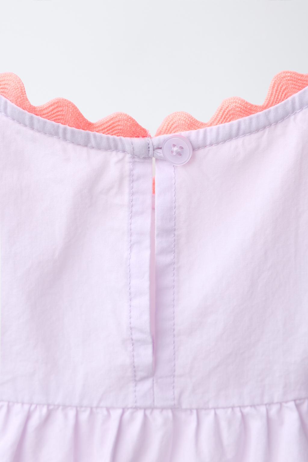 ТОП ИЗ ПОПЛИНА С ВОЛНИСТЫМ КОНТРАСТНЫМ КРАЕМ CASA LAWA X ZARA KIDS