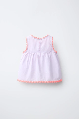 Топ из поплина с волнистым контрастным краем Casa Lawa X Zara Kids