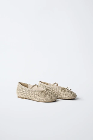 Туфли балетки с кружевными вставками- Заказать в России