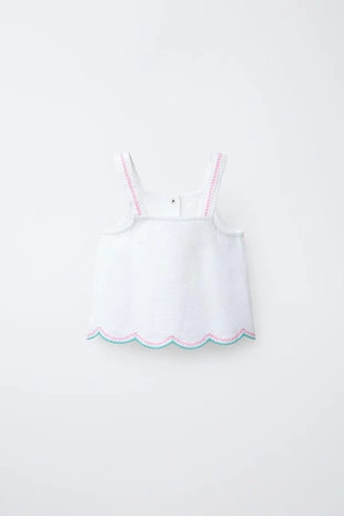 Топ из саржи с вышивкой крестиком- Заказать в России