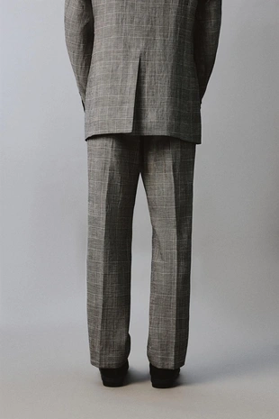 Костюмные брюки в клетку из смесовой шерсти и льна — Zara «Aaron Levine»- Заказать в России