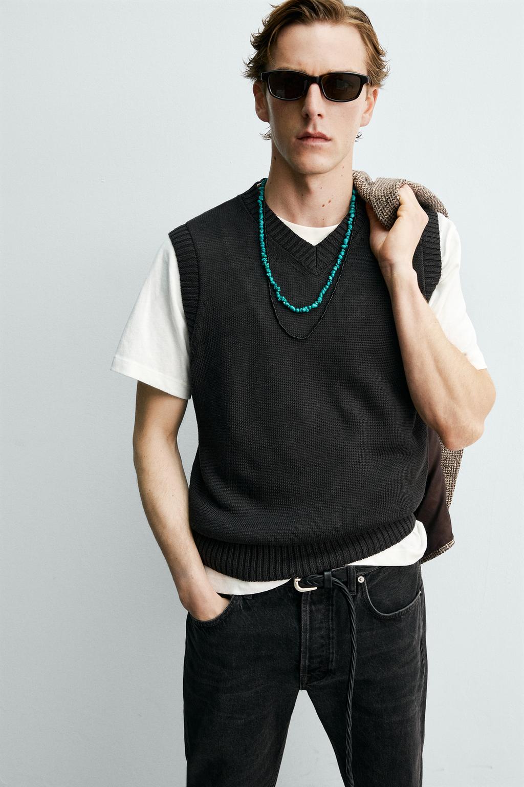 ВЯЗАНЫЙ ЖИЛЕТ ИЗ 100% ЛЬНА Zara «Aaron Levine»