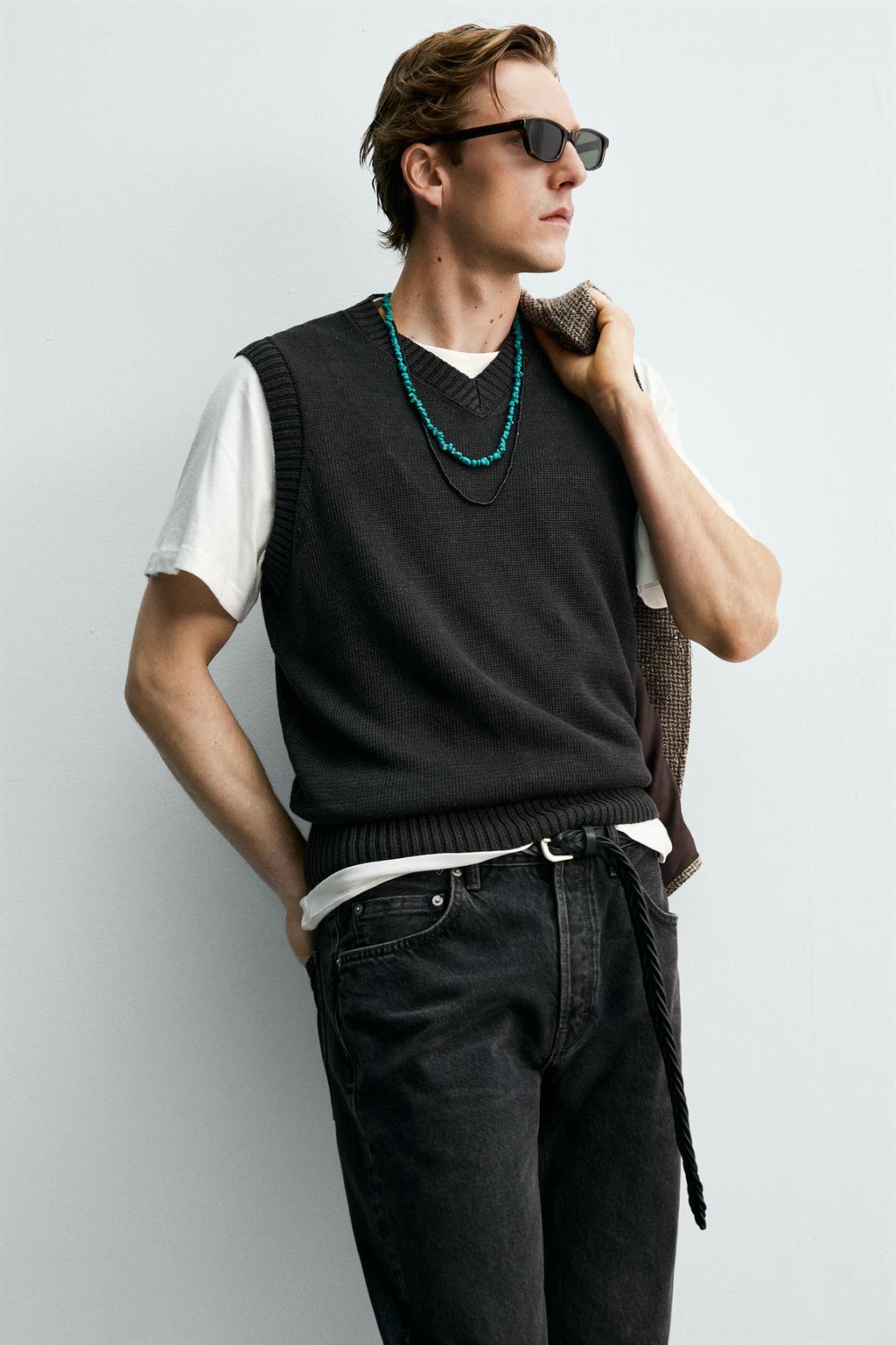 ВЯЗАНЫЙ ЖИЛЕТ ИЗ 100% ЛЬНА Zara «Aaron Levine»