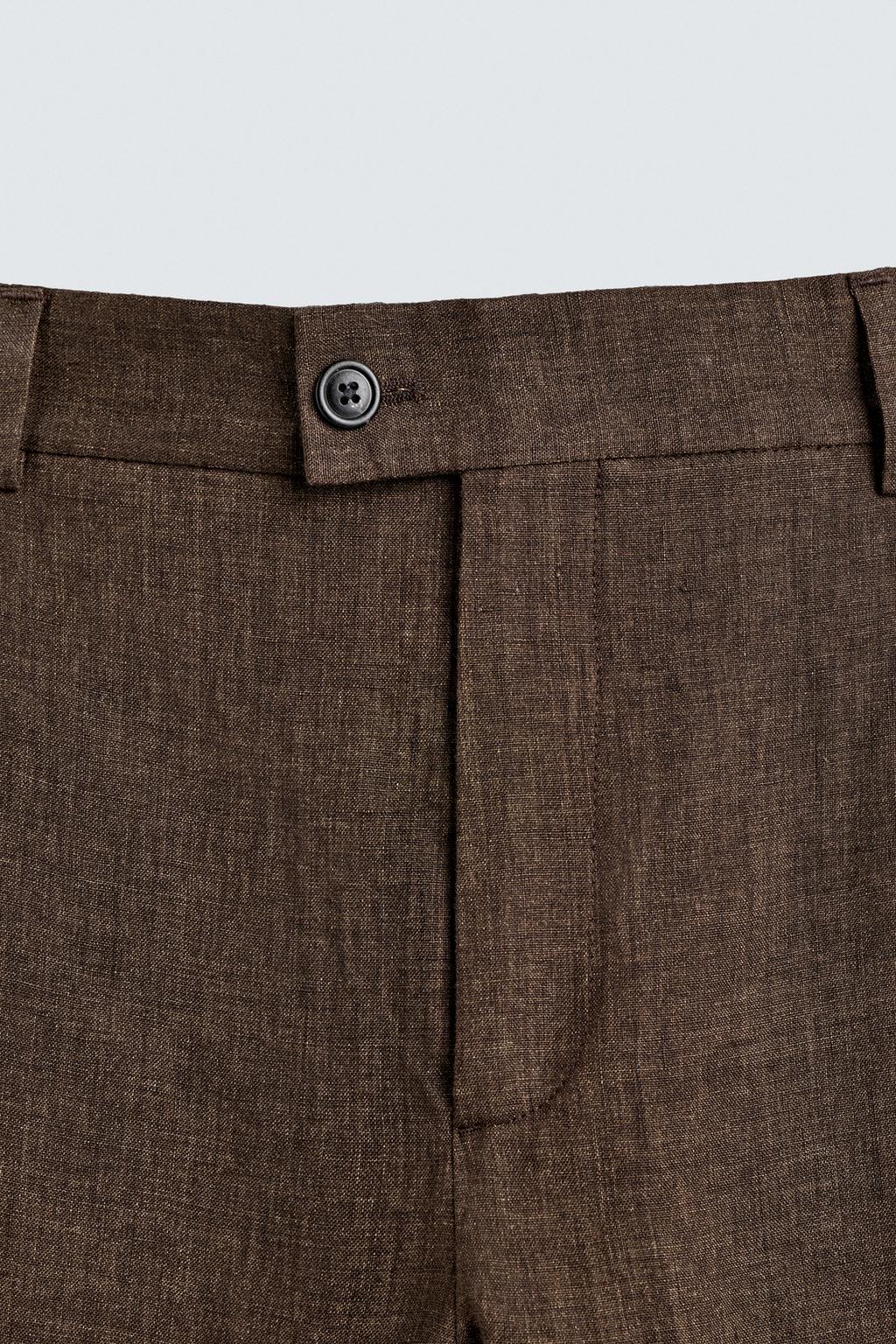 БРЮКИ КЛАССИЧЕСКОГО КРОЯ ИЗ 100% ЛЬНА