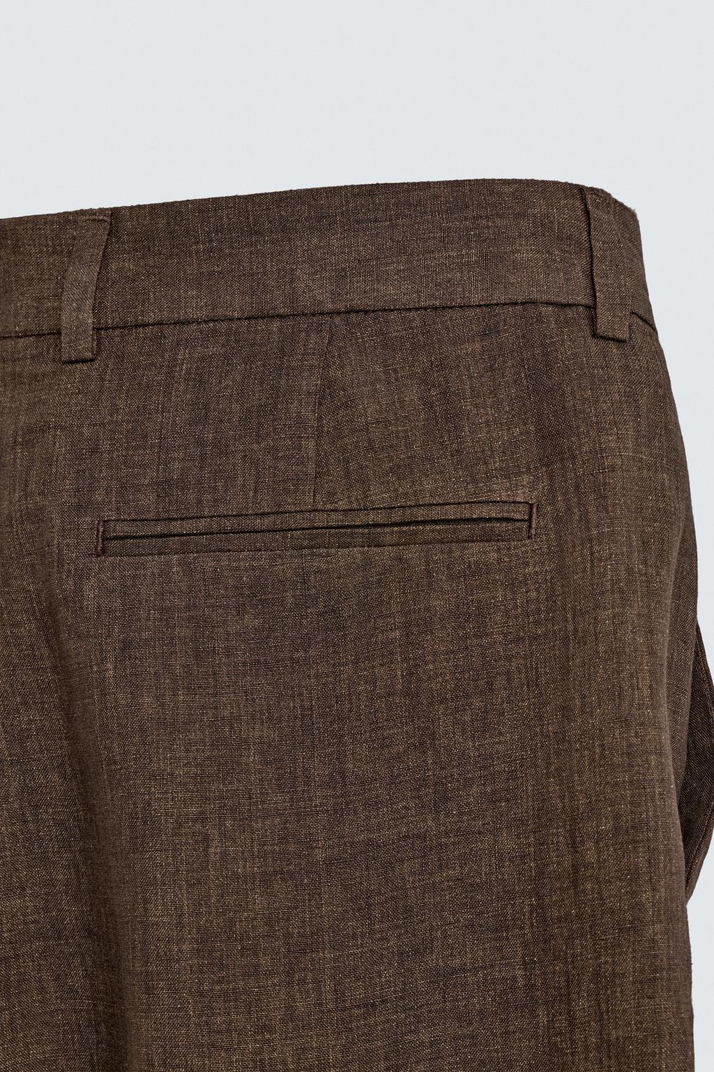 БРЮКИ КЛАССИЧЕСКОГО КРОЯ ИЗ 100% ЛЬНА