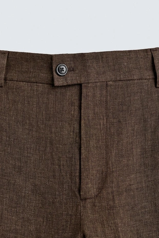 Брюки классического кроя из 100% льна- Заказать в России