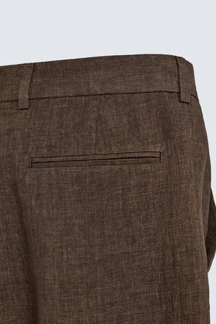 Брюки классического кроя из 100% льна- Заказать в России