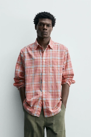 Рубашка стандартной посадки в клетку- Заказать в России