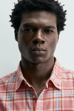 Рубашка стандартной посадки в клетку- Заказать в России