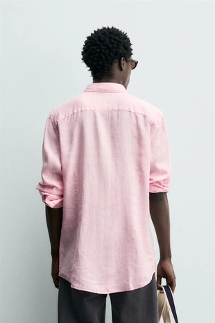 Рубашка стандартной посадки из 100% льна- Заказать в России