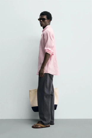 Рубашка стандартной посадки из 100% льна- Заказать в России