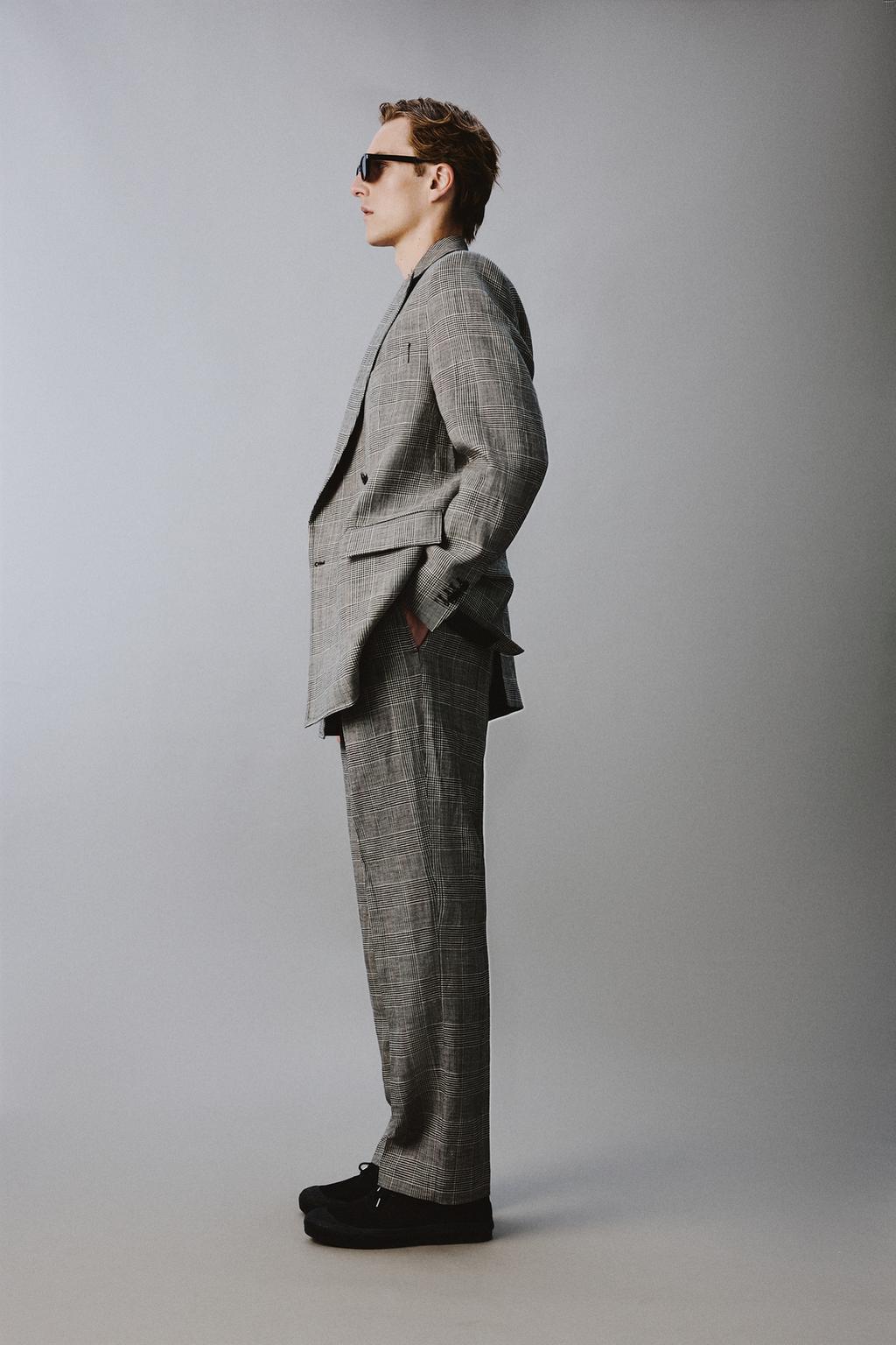 ДВУБОРТНЫЙ БЛЕЙЗЕР ИЗ ШЕРСТИ И ЛЬНА В КЛЕТКУ — Zara «Aaron Levine»