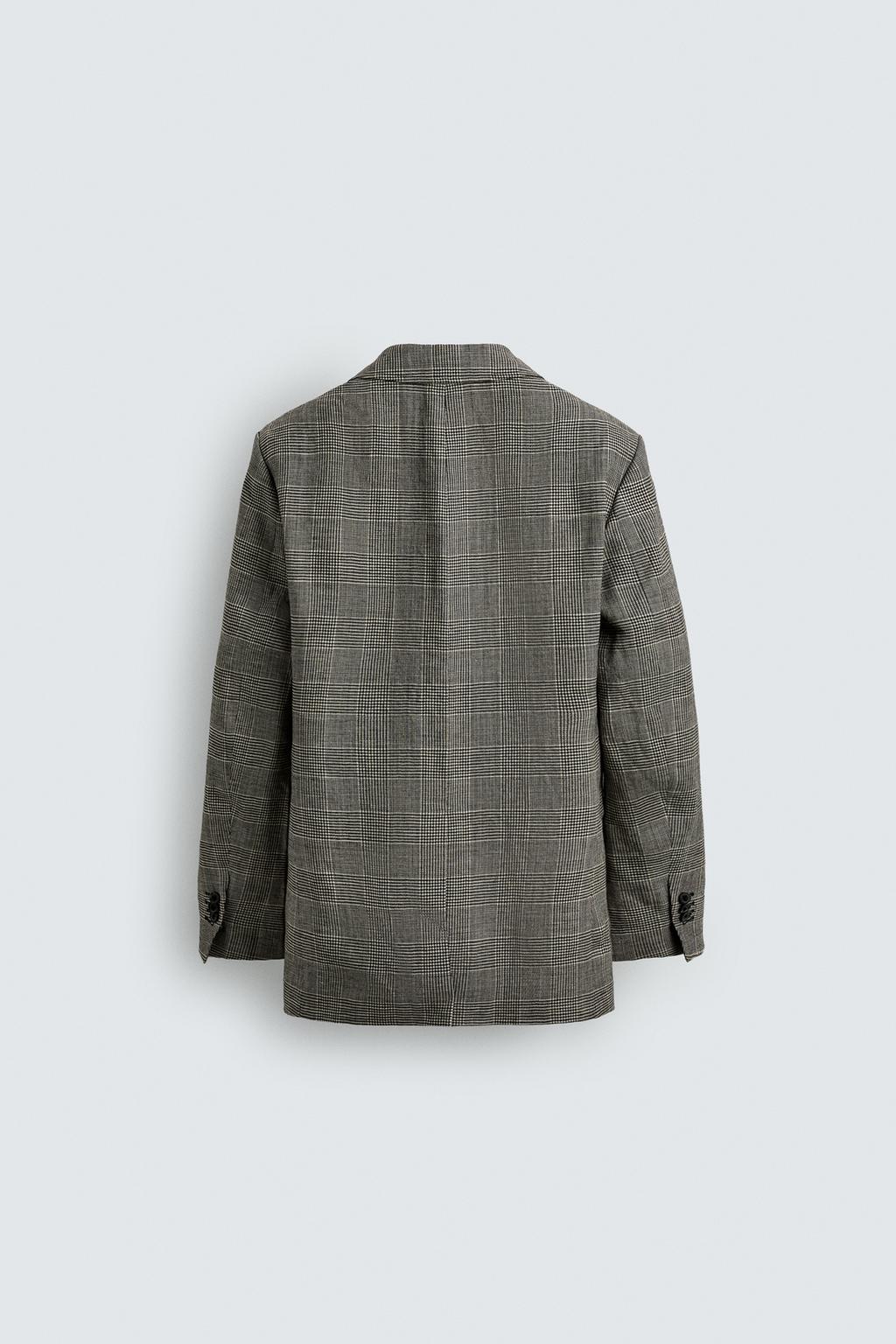 ДВУБОРТНЫЙ БЛЕЙЗЕР ИЗ ШЕРСТИ И ЛЬНА В КЛЕТКУ — Zara «Aaron Levine»