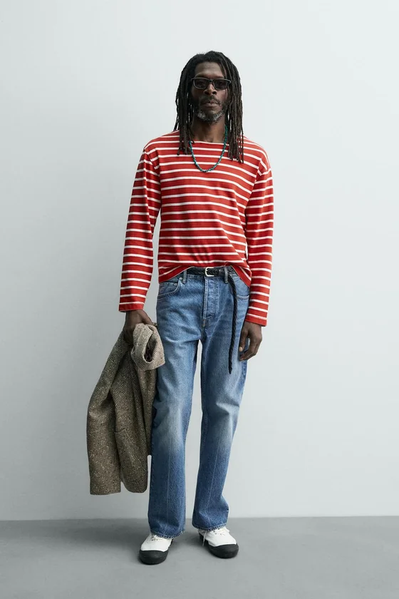 ФУТБОЛКА ЖАККАРД В ПОЛОСКУ Zara «Aaron Levine»