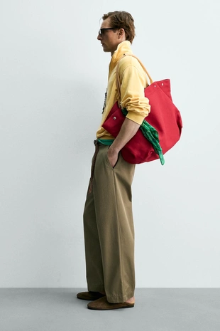 Сумка-шопер Zara «Aaron Levine» с кожаными деталями- Заказать в России