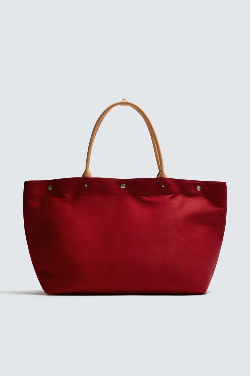 СУМКА-ШОПЕР Zara «Aaron Levine» С КОЖАНЫМИ ДЕТАЛЯМИ