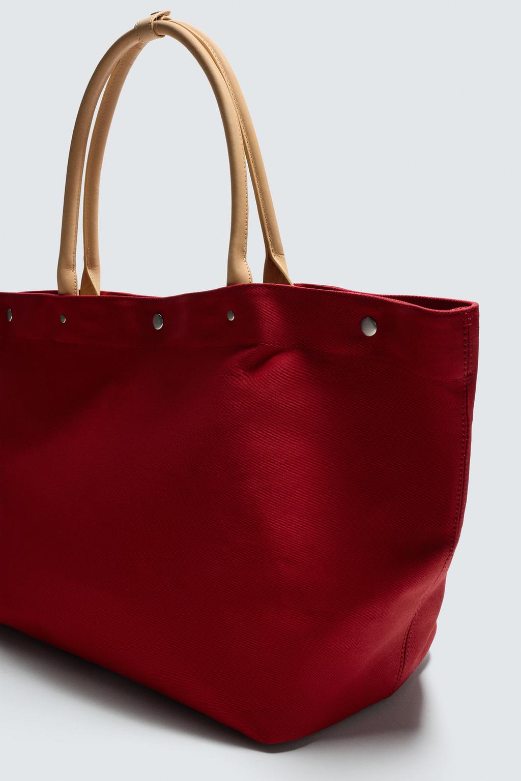 СУМКА-ШОПЕР Zara «Aaron Levine» С КОЖАНЫМИ ДЕТАЛЯМИ