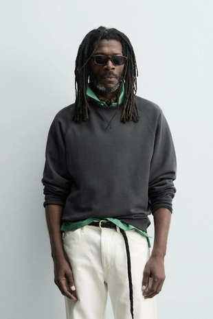 Толстовка с эффектом потертости Zara «Aaron Levine»- Заказать в России