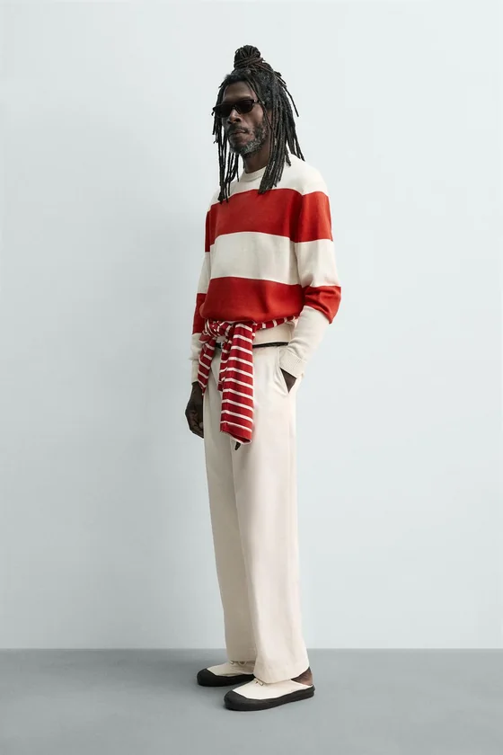 ЖАККАРДОВЫЙ СВИТЕР В ПОЛОСКУ Zara «Aaron Levine»
