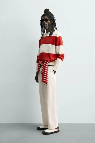 Жаккардовый свитер в полоску Zara «Aaron Levine»