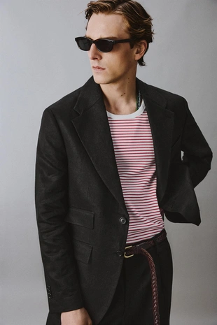 Костюмный пиджак из 100% льняного твила Zara «Aaron Levine»- Заказать в России